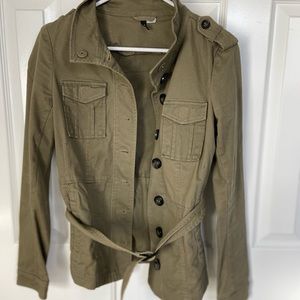H&M green military style jacket in size 8.
